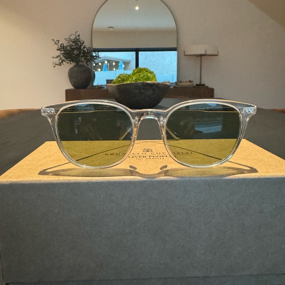 Brunello Cucinelli x Oliver Peoples Clear Frame Sunglasses